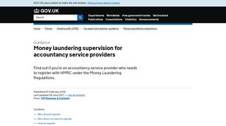 Money laundering supervision for accountancy service providers ...