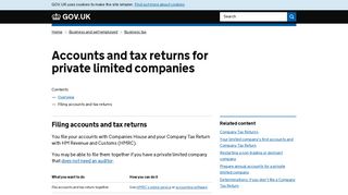Accounts and tax returns for private limited companies: Filing accounts ...