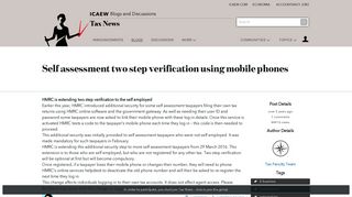 Self assessment two step verification using mobile phones - Blogs ...