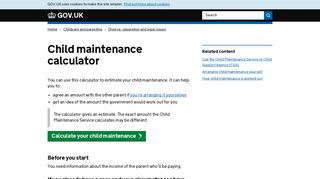 Child maintenance calculator - GOV.UK