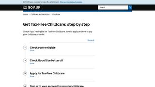 Get Tax-Free Childcare: step by step - GOV.UK