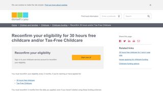 Reconfirming your eligibility for 30 hours free childcare and/or Tax ...