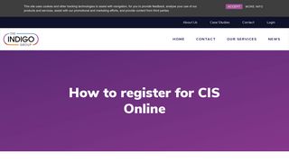 How to register for CIS Online — The Indigo Group