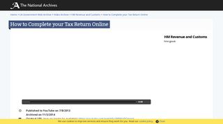 How to Complete your Tax Return Online - The National Archives