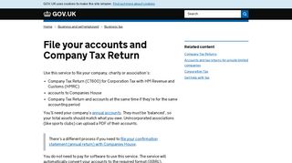 File your accounts and Company Tax Return - GOV.UK
