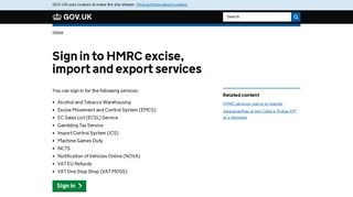 Sign in to HMRC excise, import and export services - GOV.UK