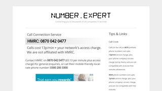 HMRC: 0870 042 0477 – Contact Numbers