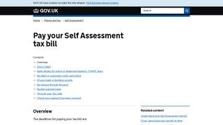 Pay your Self Assessment tax bill - GOV.UK