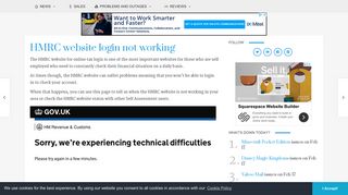 HMRC website login not working, Jan 2019 - Product Reviews Net