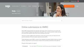 Online submissions to HMRC - Sage