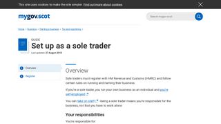 Set up as a sole trader - mygov.scot