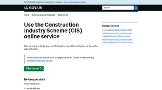 Use the Construction Industry Scheme (CIS) online service - GOV.UK