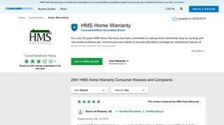Top 2,480 Reviews and Complaints about HMS Home Warranty