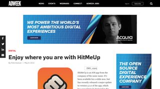 Enjoy where you are with HitMeUp – Adweek