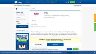 Latest HMV jobs - UK's leading independent job site - CV-Library.co.uk