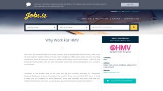 HMV Careers, HMV Jobs in Ireland jobs.ie