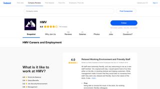 HMV Careers and Employment | Indeed.co.uk