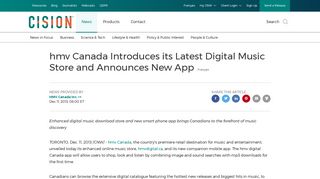 hmv Canada Introduces its Latest Digital Music Store and Announces ...