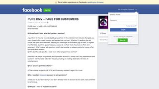 PURE HMV – FAQS FOR CUSTOMERS | Facebook
