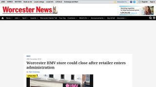 Worcester HMV store could close after retailer enters administration ...