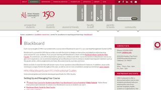 Blackboard Degree Program Materials Online for HNU