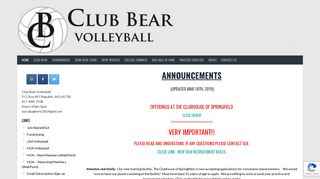 Club Bear Volleyball – Junior Volleyball