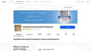 Hoag Memorial Hospital Presbyterian Careers and Employment ...