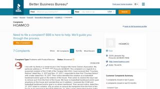 HOAMCO | Complaints | Better Business Bureau® Profile