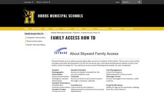 Family Access How To - Hobbs Municipal Schools