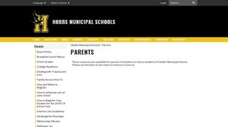 Parents - Hobbs Municipal Schools