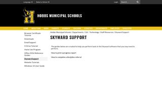 Skyward Support - Hobbs Municipal Schools