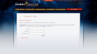 Hobby Center | Login