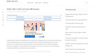 Hobby Lobby Credit Card Login | Bills Payment - Hobby Lobby Login