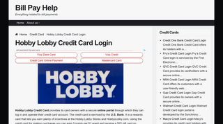 Hobby Lobby Credit Card Login | Bill Pay Help