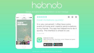 Creat invitations quickly! | Hobnob - Invites by Text Message
