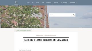 Parking Permit Renewal Information - City of Hoboken