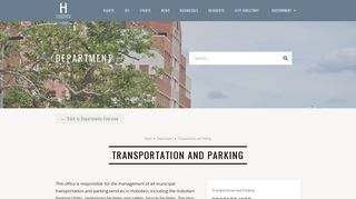 Transportation and Parking - City of Hoboken
