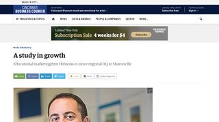 A study in growth - Cincinnati Business Courier - The Business Journals