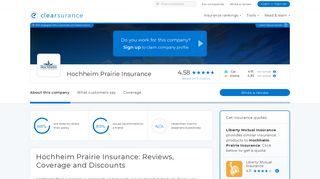 Hochheim Prairie Insurance Reviews & Ratings 2019 | Clearsurance