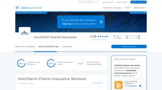 9+ Reviews & Ratings - Hochheim Prairie Insurance 2019 ...