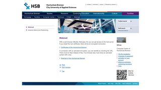 Hochschule Bremen - Webmail an der Hochschule Bremen