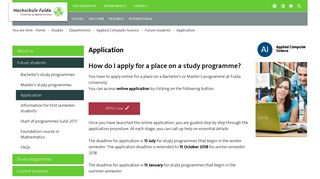 Application – Hochschule Fulda