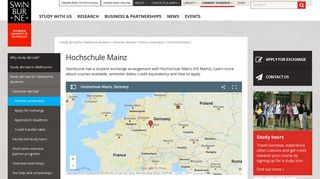 Hochschule Mainz - Germany | Partner universities | Swinburne ...