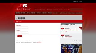 Login - Hockey Calgary