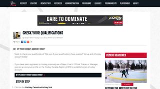 Check your Qualifications - Ontario Minor Hockey Association