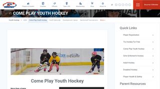 Come Play Youth Hockey - USA Hockey