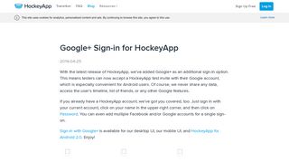 HockeyApp - Google+ Sign-in for HockeyApp