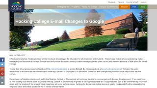 Hocking College E-mail Changes to Google | Hocking College