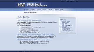 Online Banking - Hodge Bank & Trust Company