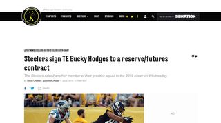 Pittsburgh Steelers sign TE Bucky Hodges to a reserve/futures contract ...